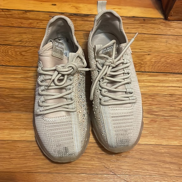 Steve Madden MAXIMA Blush Multi Textile Lace Up Sneakers with rhinestones NEW - Picture 11 of 11